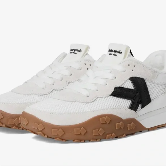 Kate Spade K As In Kate Womens White & Black Sneakers with Gum Sole Size 8.5 - Picture 10 of 10